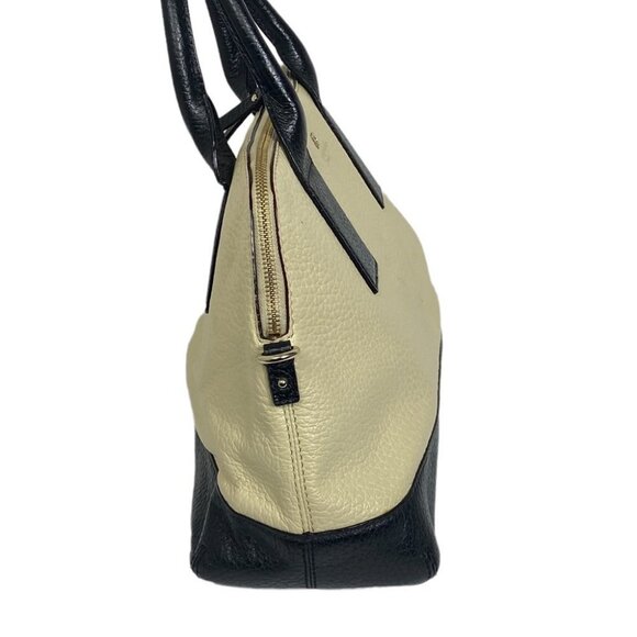 Kate‎ Spade Southport Avenue Jenny Pebble Leather Handbag Cream Black Gold Bag - Picture 4 of 12